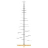 Árbol de Navidad metal negro con base de madera 180 cm 3