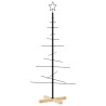 Árbol de Navidad metal negro con base de madera 120 cm 2