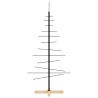 Árvore de Natal de metal com base em madeira 120 cm preto 4