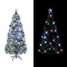 Árbol de Navidad artificial con soporte/LED fibra óptica 210 cm 1