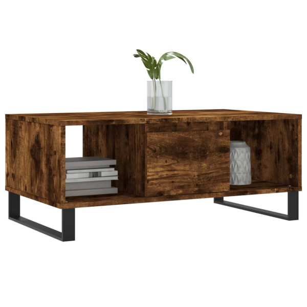 Mesa de centro madera contrachapada roble ahumado 90x50x36.5 cm M 3