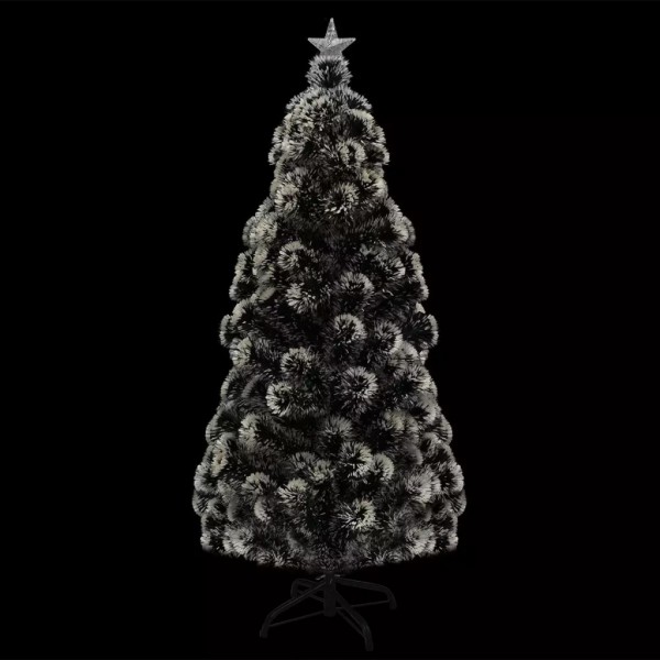 Árvore de Natal artificial com suporte/LED fibra óptica 210 cm M 3