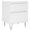Mesas de cabeceira 2pcs 40x35x50 cm derivados de madeira branco 5