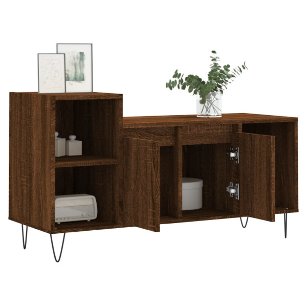 Mueble para TV madera contrachapada marrón roble 100x35x55 cm M 4