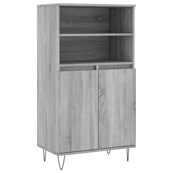 Aparador alto de madera contrachapada gris Sonoma 60x36x110 cm M 2