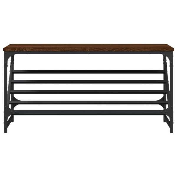 Mueble zapatero madera de ingeniería marrón roble 90x30x45 cm M 4