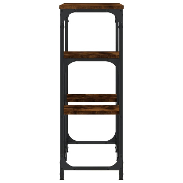 Mesa consola madera de ingeniería roble ahumado 89.5x28x76 cm M 5