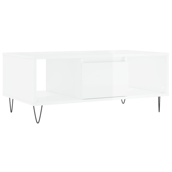 Mesa de centro 90x50x36.5 cm derivados madeira branco brilhante M 2