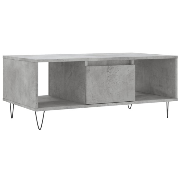Mesa de centro madera contrachapada gris hormigón 90x50x36.5 cm M 2