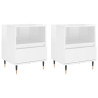 Mesa de cabeceira 2 pcs derivados de madeira branco brilhante 2