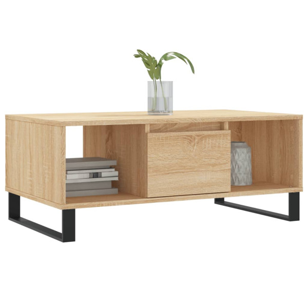 Mesa de centro madera contrachapada roble Sonoma 90x50x36.5 cm M 3