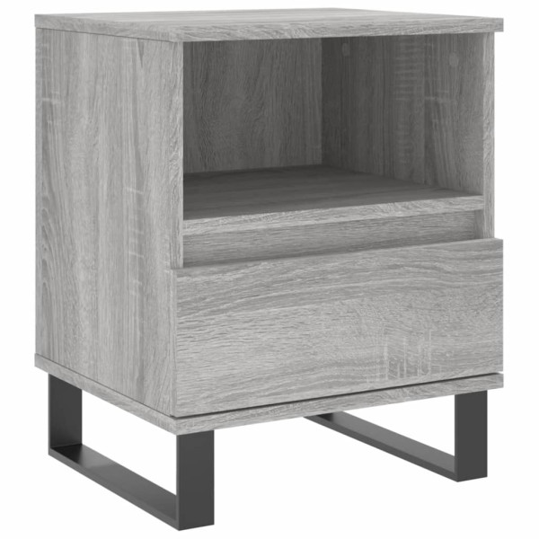 Mesita de noche 2 uds madera ingeniería gris Sonoma 40x35x50 cm M 5