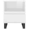 Mesa de cabeceira 40x35x50cm derivados madeira branco brilhante 5