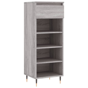 Mueble zapatero madera contrachapada gris Sonoma 40x36x105 cm H