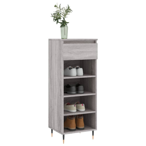 Mueble zapatero madera contrachapada gris Sonoma 40x36x105 cm M 3