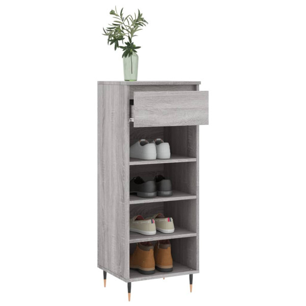 Mueble zapatero madera contrachapada gris Sonoma 40x36x105 cm M 4