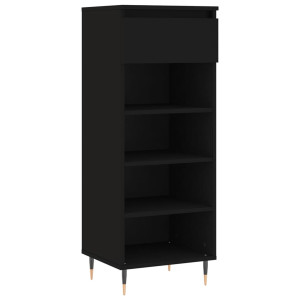 Mueble zapatero madera contrachapada negro 40x36x105 cm H