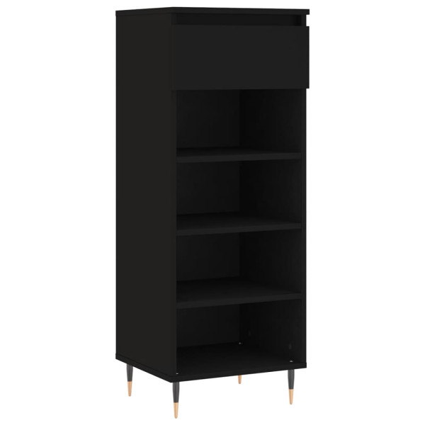 Mueble zapatero madera contrachapada negro 40x36x105 cm M 2