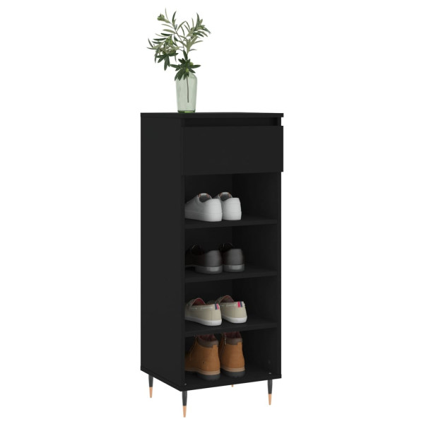Mueble zapatero madera contrachapada negro 40x36x105 cm M 3