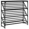 Mueble zapatero de madera de ingeniería negro 90x30x85 cm 2