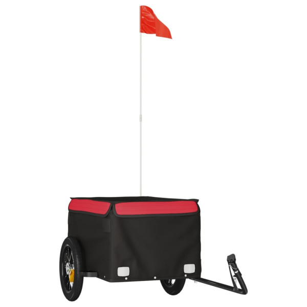 Remolque de carga para bicicleta hierro negro y rojo 30 kg M 2