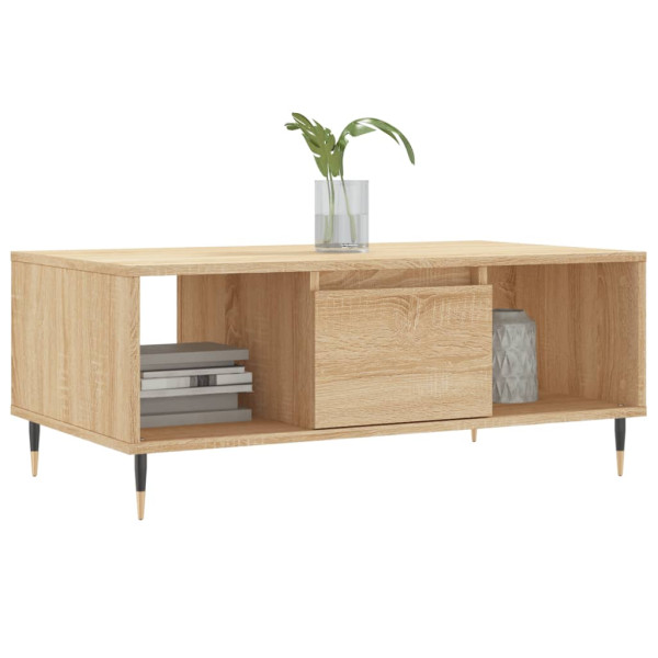 Mesa de centro madera contrachapada roble Sonoma 90x50x36.5 cm M 3