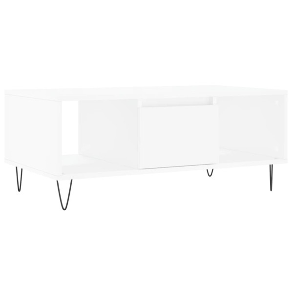 Mesa de centro madera contrachapada blanco 90x50x36.5 cm M 2