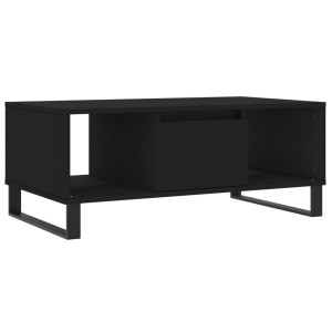 Mesa de centro madera contrachapada negro 90x50x36.5 cm H