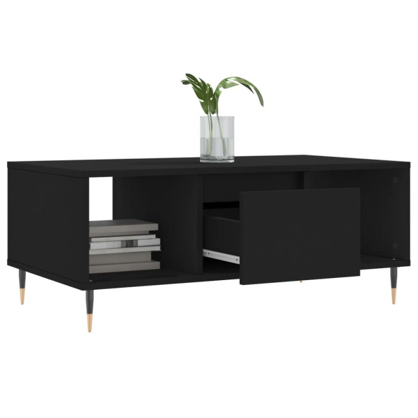 Mesa de centro madera contrachapada negro 90x50x36.5 cm M 4
