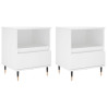 Mesas de cabeceira 2pcs 40x35x50 cm derivados de madeira branco 2