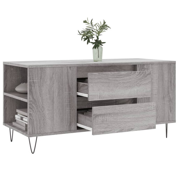 Mesa de centro madera de ingeniería gris Sonoma 102x44.5x50 cm M 4