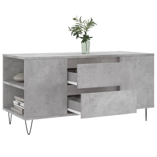 Mesa de centro madera ingeniería gris hormigón 102x44.5x50 cm M 4