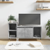 Mueble para TV madera contrachapada gris hormigón 100x35x55 cm 1