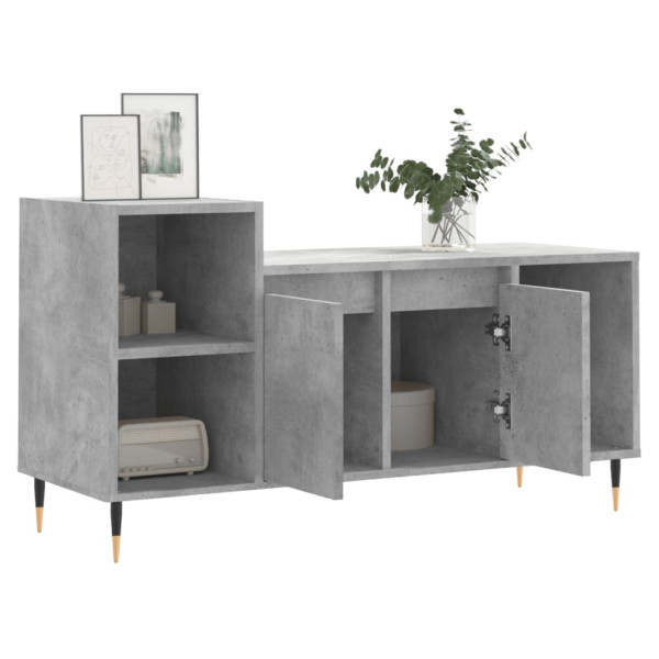 Mueble para TV madera contrachapada gris hormigón 100x35x55 cm M 4