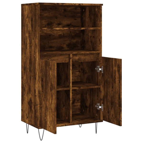 Aparador alto madera contrachapada roble ahumado 60x36x110 cm M 5
