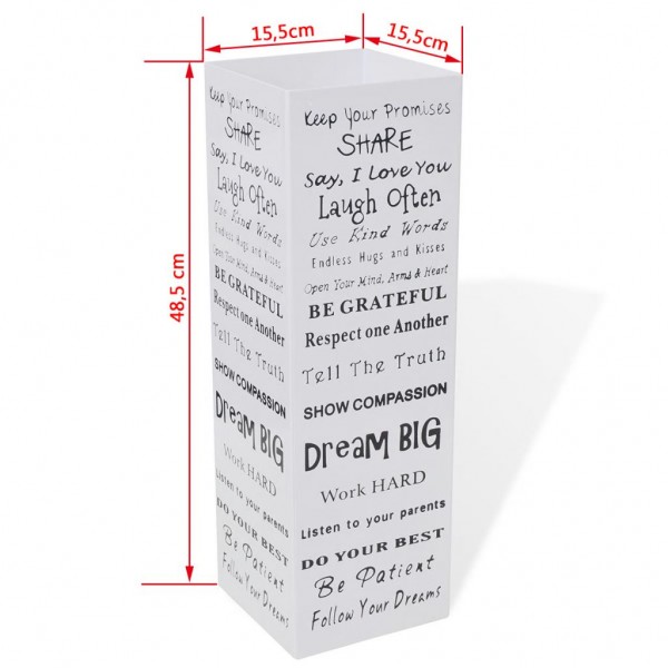 Suporte guarda-chuvas/de armazenamento quadrado branco aço 48.5 cm M 5