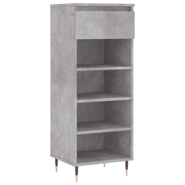 Mueble zapatero madera contrachapada gris hormigón 40x36x105 cm M 2
