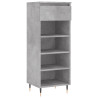Mueble zapatero madera contrachapada gris hormigón 40x36x105 cm 2