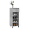 Mueble zapatero madera contrachapada gris hormigón 40x36x105 cm 3