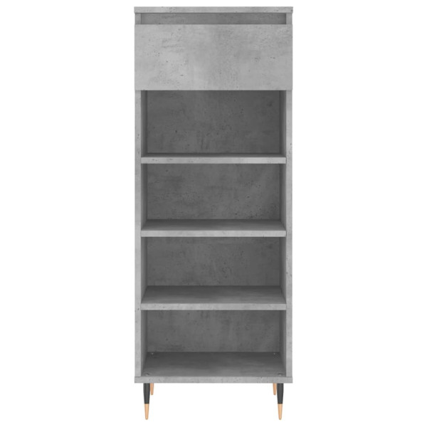 Mueble zapatero madera contrachapada gris hormigón 40x36x105 cm M 5
