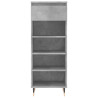 Mueble zapatero madera contrachapada gris hormigón 40x36x105 cm 5