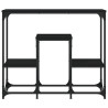 Mesa consola de madera de ingeniería negra 89.5x28x76 cm 4
