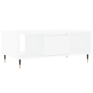 Mesa de centro madera contrachapada blanco 90x50x36.5 cm H