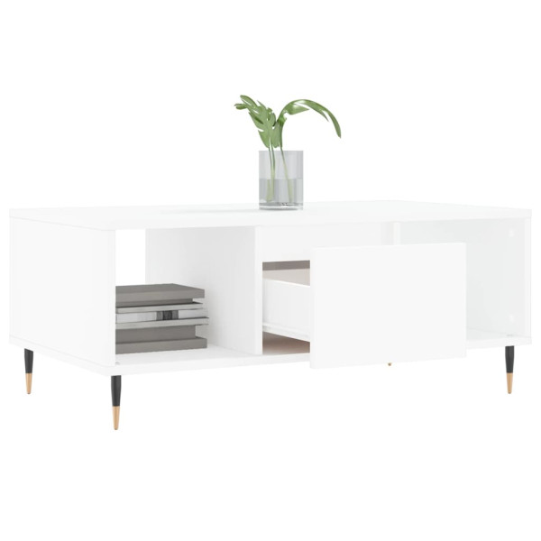 Mesa de centro madera contrachapada blanco 90x50x36.5 cm M 4