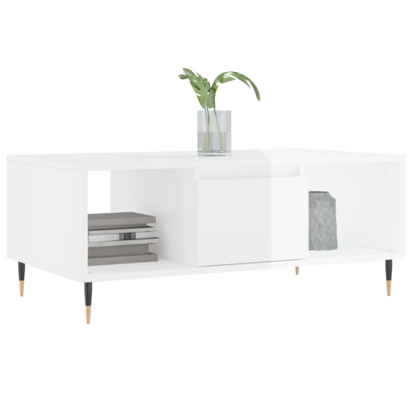 Mesa de centro 90x50x36.5 cm derivados madeira branco brilhante M 3