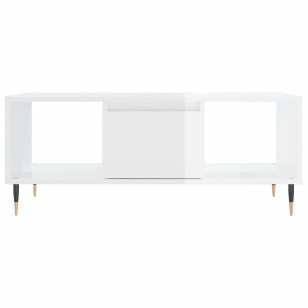 Mesa de centro madera contrachapada blanco brillo 90x50x36.5 cm M 5