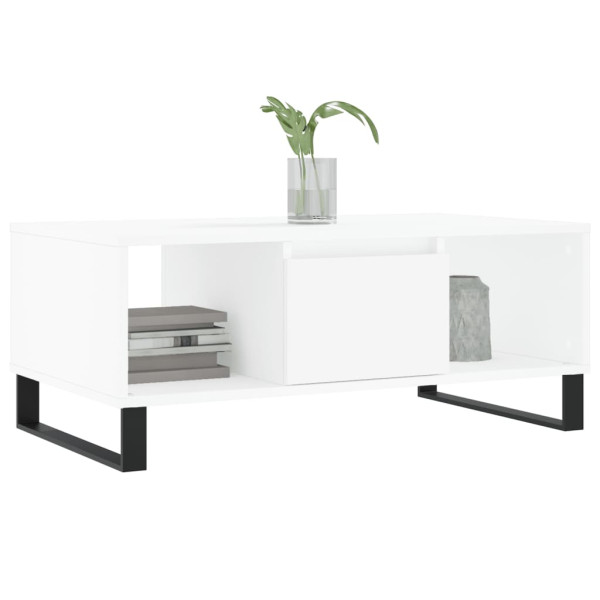 Mesa de centro madera contrachapada blanco 90x50x36.5 cm M 3