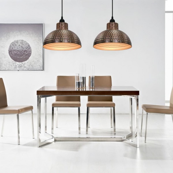 Lámparas de techo semiesféricas 2 unidades color cobre M 2