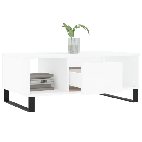 Mesa de centro madera contrachapada blanco 90x50x36.5 cm M 4