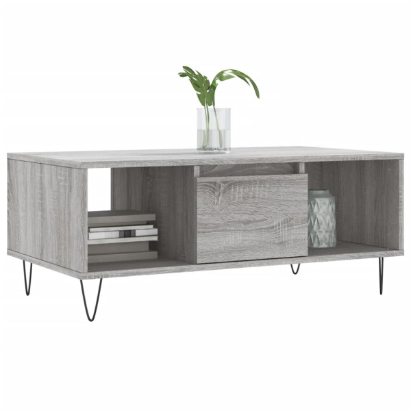 Mesa de centro madera contrachapada gris Sonoma 90x50x36.5 cm M 3